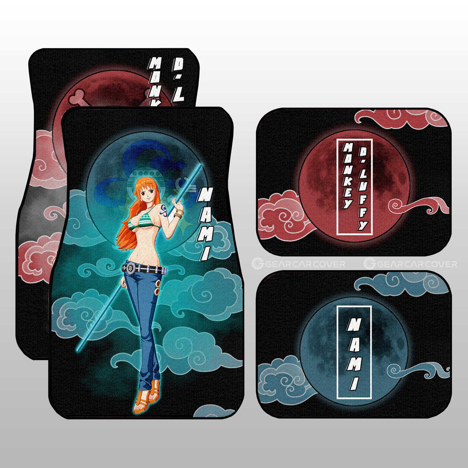 Luffy And Nami Car Floor Mats Custom For Fans - Gearcarcover - 2