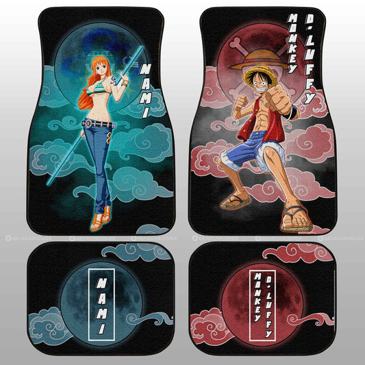 Luffy And Nami Car Floor Mats Custom For Fans - Gearcarcover - 1