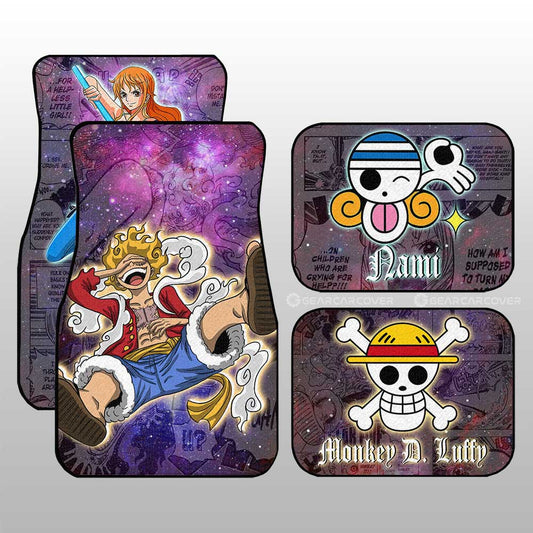 Luffy And Nami Car Floor Mats Custom Galaxy Style Car Accessories - Gearcarcover - 2