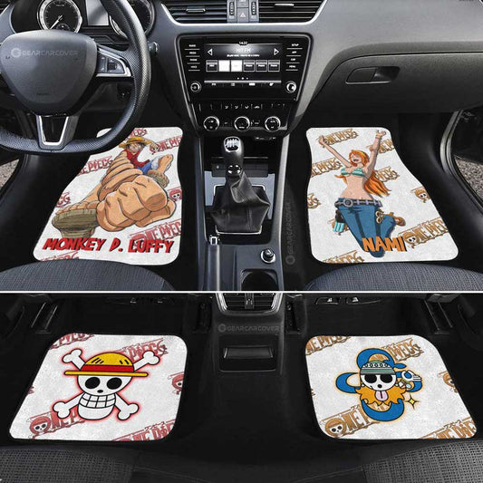 Luffy And Nami Car Floor Mats Custom - Gearcarcover - 2