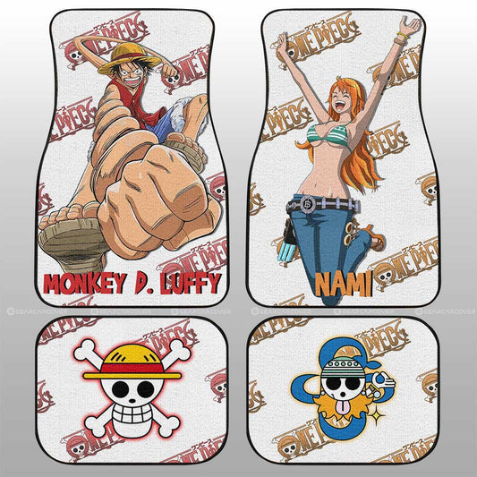 Luffy And Nami Car Floor Mats Custom - Gearcarcover - 1