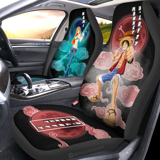 Luffy And Nami Car Seat Covers Custom For Fans - Gearcarcover - 2