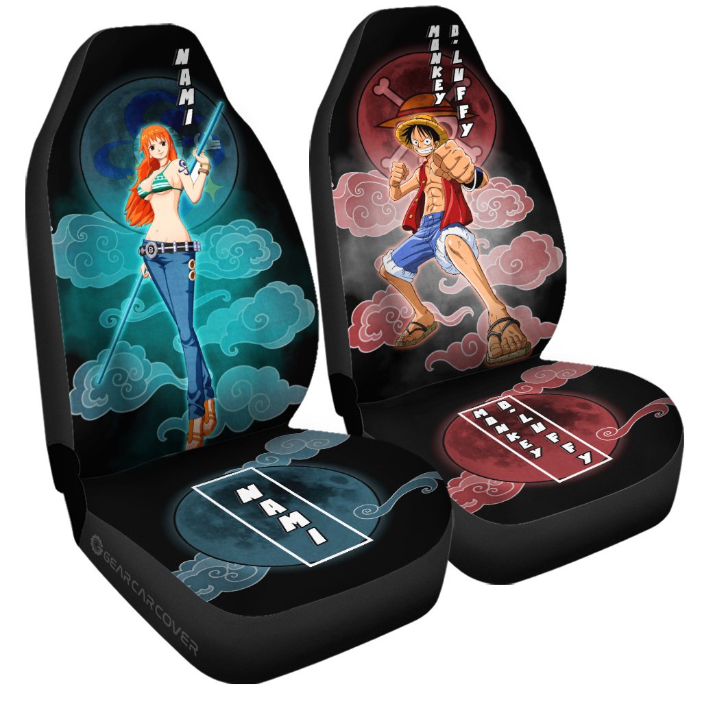 Luffy And Nami Car Seat Covers Custom For Fans - Gearcarcover - 3