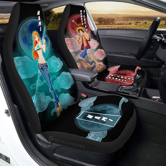 Luffy And Nami Car Seat Covers Custom For Fans - Gearcarcover - 1