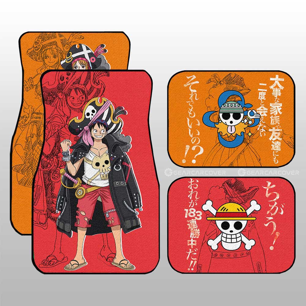 Luffy And Nami Film Red Car Floor Mats Custom Car Accessories - Gearcarcover - 3