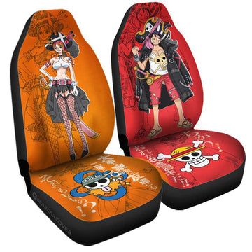 Luffy And Nami Film Red Car Seat Covers Custom Car Accessories - Gearcarcover - 1