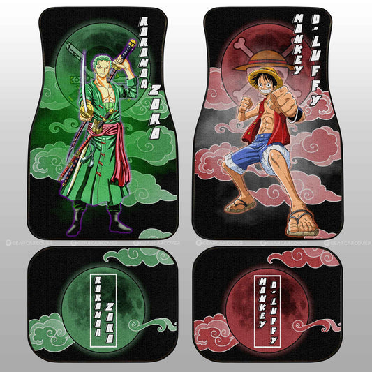 Luffy And Zoro Car Floor Mats Custom For Fans - Gearcarcover - 1