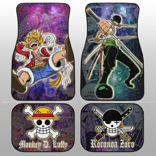 Luffy And Zoro Car Floor Mats Custom One Piece Anime Car Accessories Manga Galaxy Style - Gearcarcover - 1