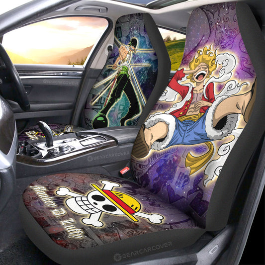 Luffy And Zoro Car Seat Covers Custom Car Accessories Manga Galaxy Style - Gearcarcover - 2
