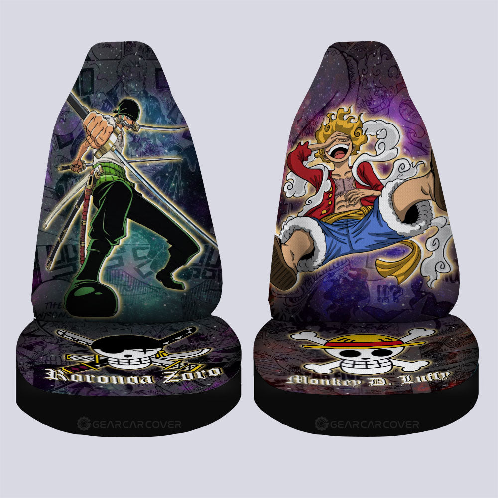 Luffy And Zoro Car Seat Covers Custom Car Accessories Manga Galaxy Style - Gearcarcover - 4