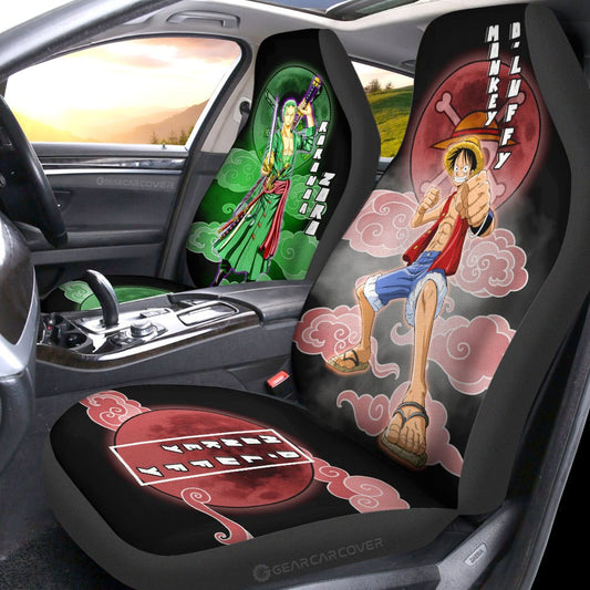 Luffy And Zoro Car Seat Covers Custom For One Piece Anime Fans - Gearcarcover - 2