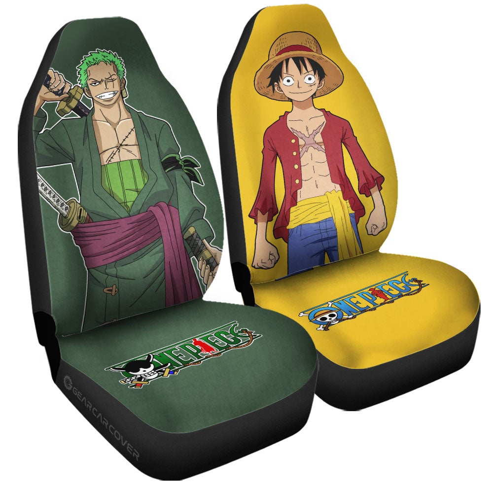 Luffy And Zoro Car Seat Covers Custom Main Heros - Gearcarcover - 3