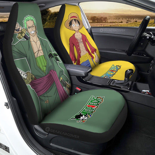 Luffy And Zoro Car Seat Covers Custom Main Heros - Gearcarcover - 1