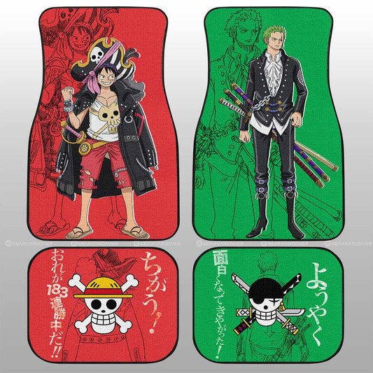 Luffy And Zoro Film Red Car Floor Mats Custom Car Accessories - Gearcarcover - 1