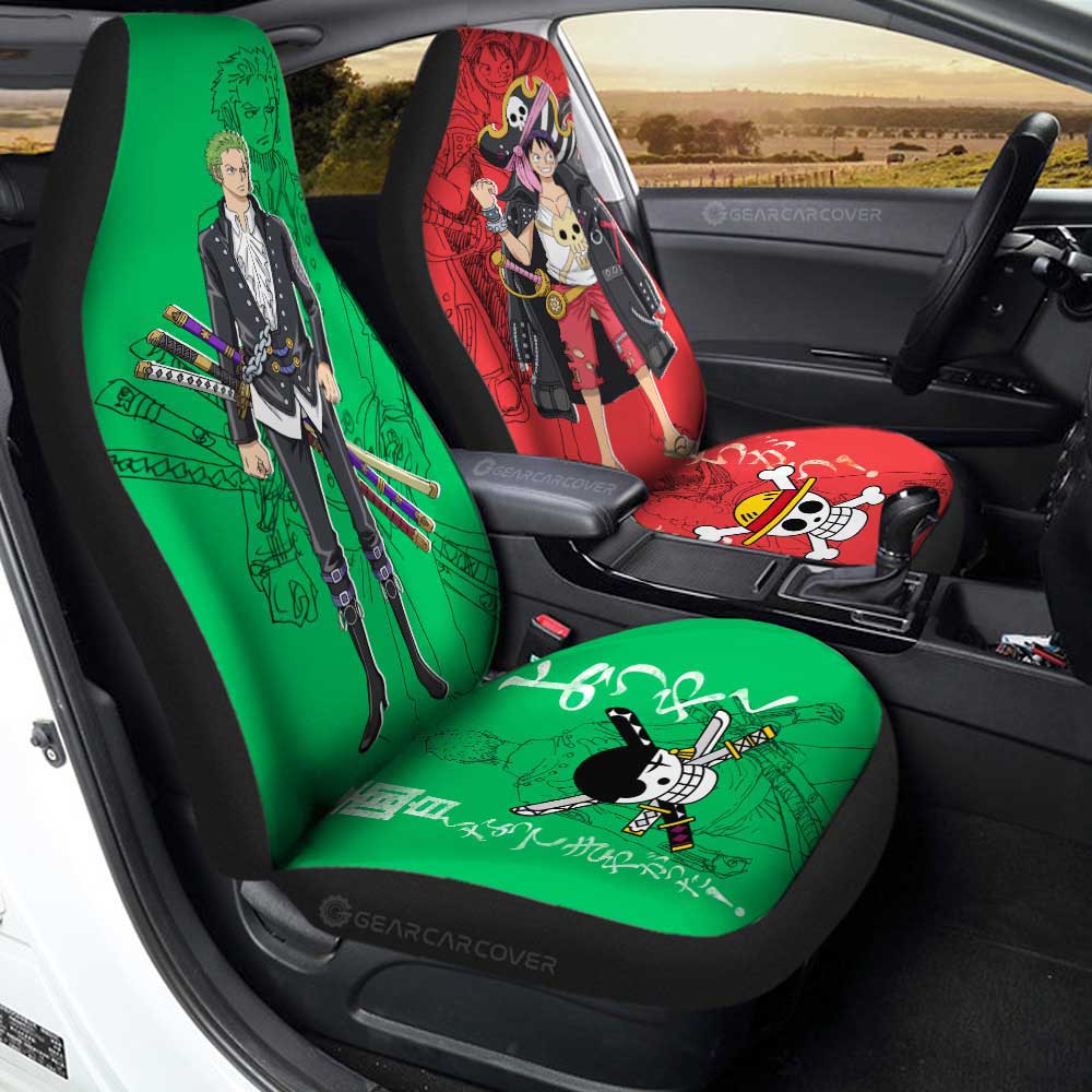 Luffy And Zoro Film Red Car Seat Covers Custom Car Accessories - Gearcarcover - 2