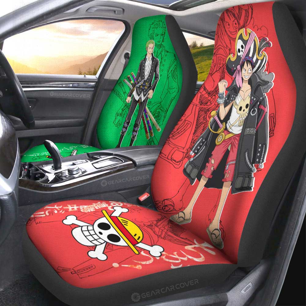 Luffy And Zoro Film Red Car Seat Covers Custom Car Accessories - Gearcarcover - 3