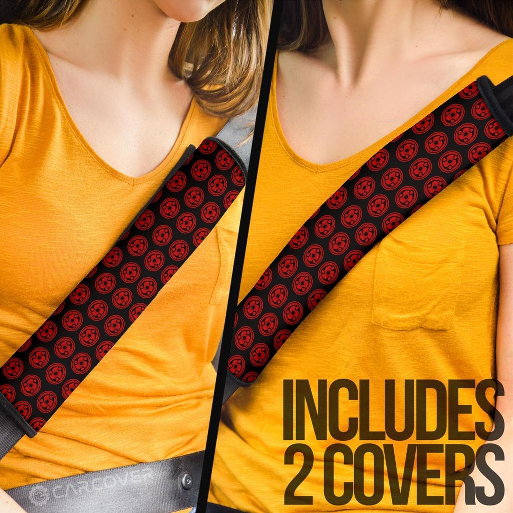 Madara Mangekyou Seat Belt Covers Custom Sharingan Anime Car Accessories - Gearcarcover - 2