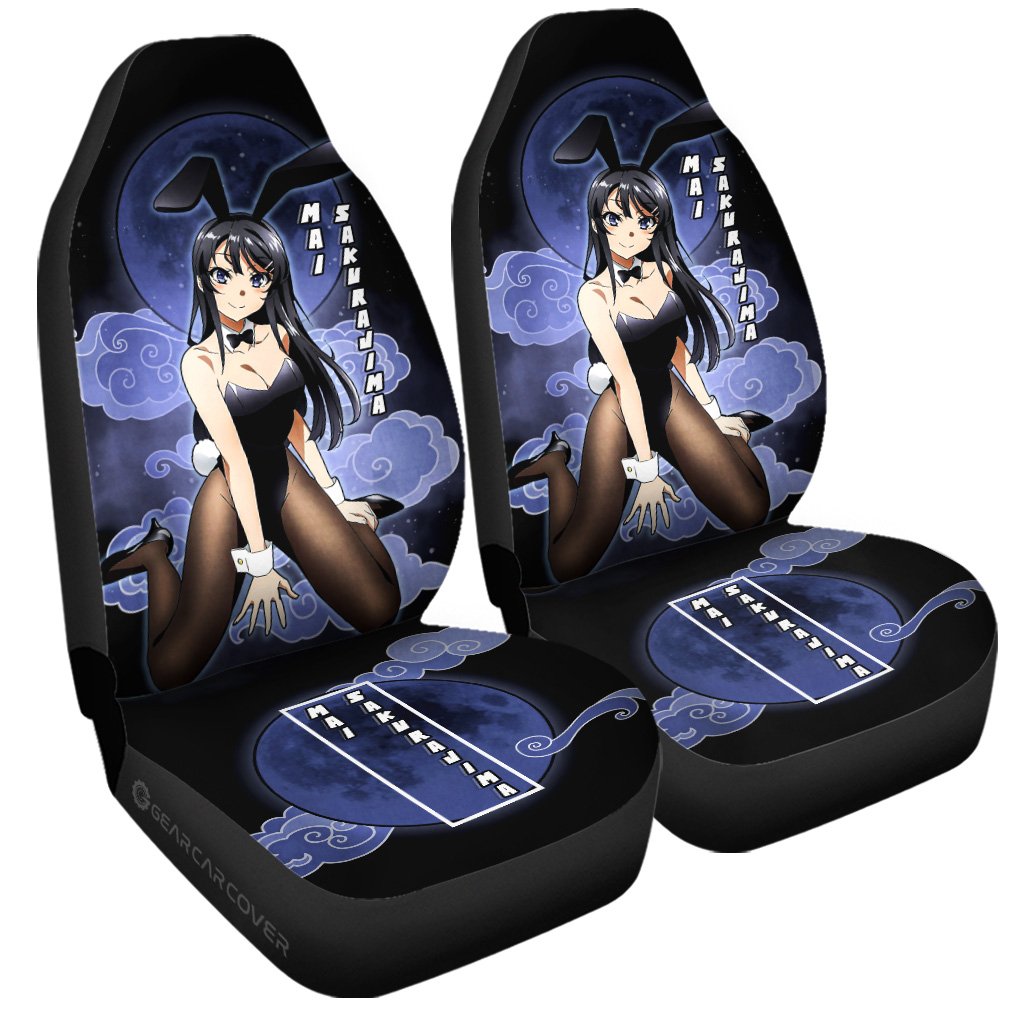 Mai Sakurajima Car Seat Covers Custom Bunny Girl Senpai Car Accessories For Fans - Gearcarcover - 3