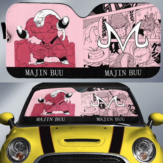 Majin Buu Car Sunshade Custom Manga Color Style - Gearcarcover - 1