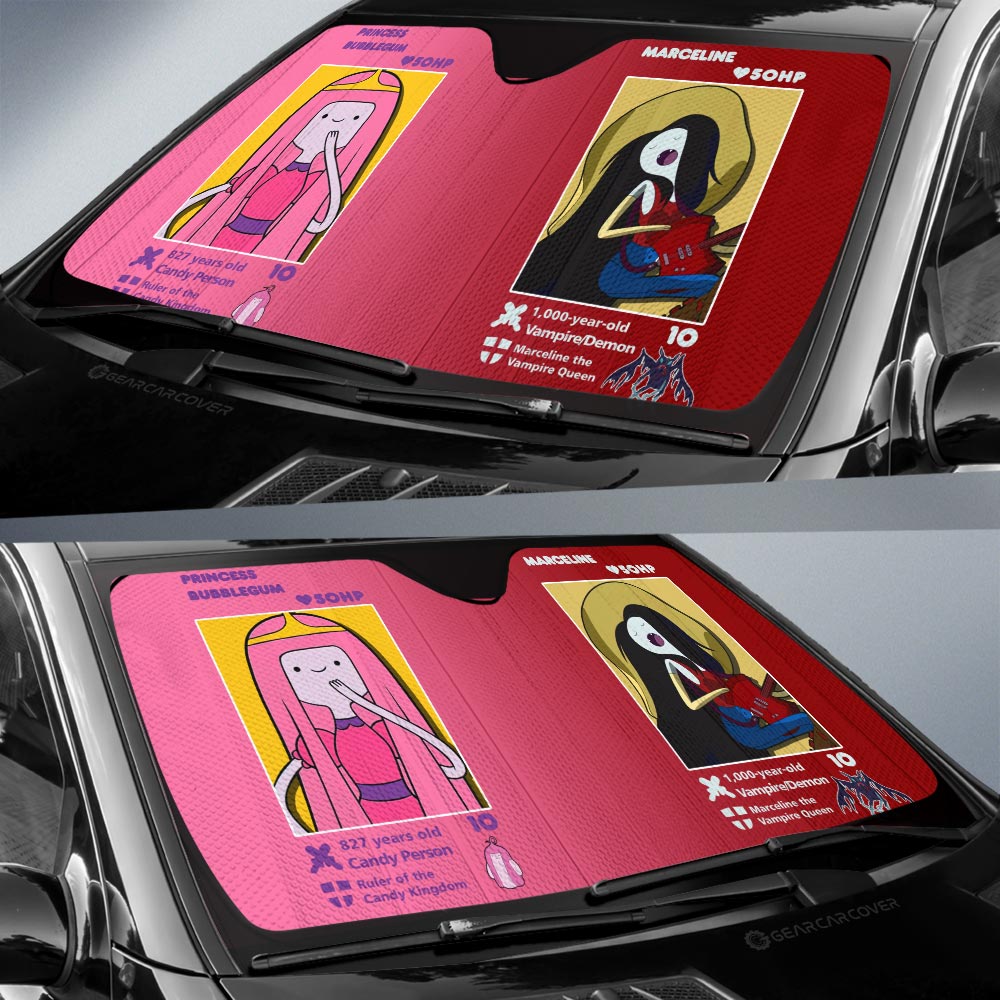 Marceline x Princess Bubblegum Car Sunshade Custom Adventure Time Car