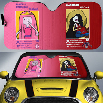 Marceline x Princess Bubblegum Car Sunshade Custom Adventure Time Car Accessories - Gearcarcover - 1