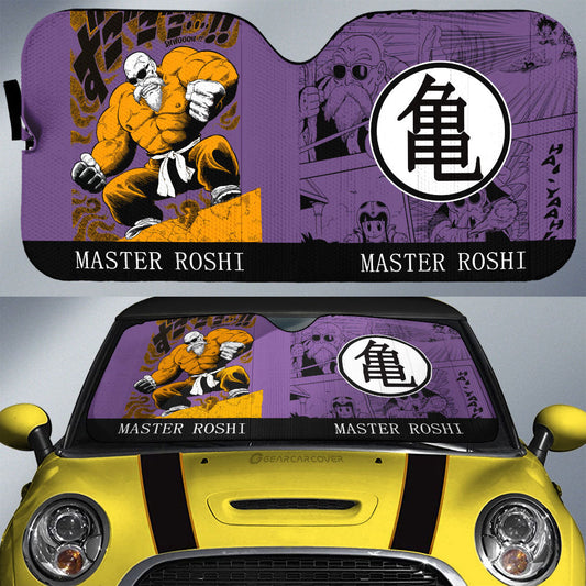 Master Roshi Car Sunshade Custom Manga Color Style - Gearcarcover - 1