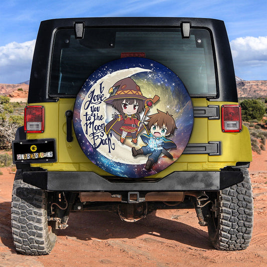 Megumin And Kazuma Spare Tire Covers Custom Car Accessories - Gearcarcover - 2