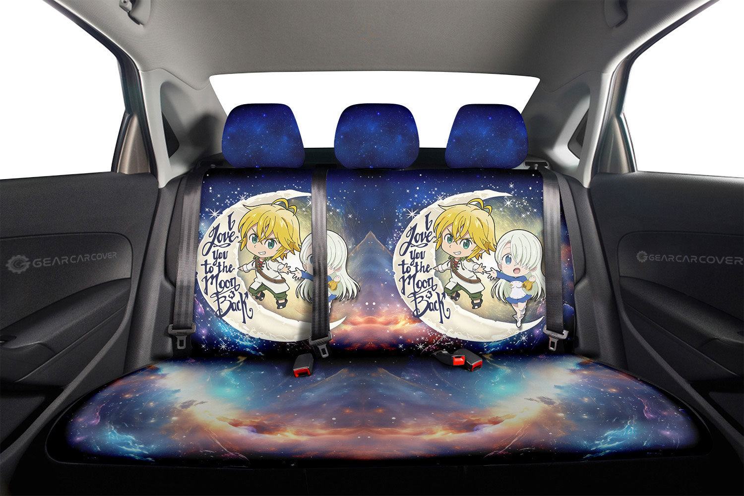Meliodas And Elizabeth Car Back Seat Covers Custom Car Accessories - Gearcarcover - 2