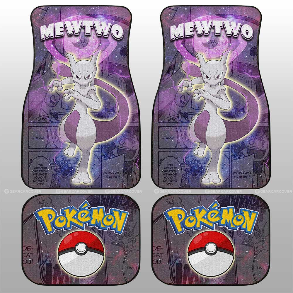 Mewtwo Car Floor Mats Custom Galaxy Manga Style - Gearcarcover - 2