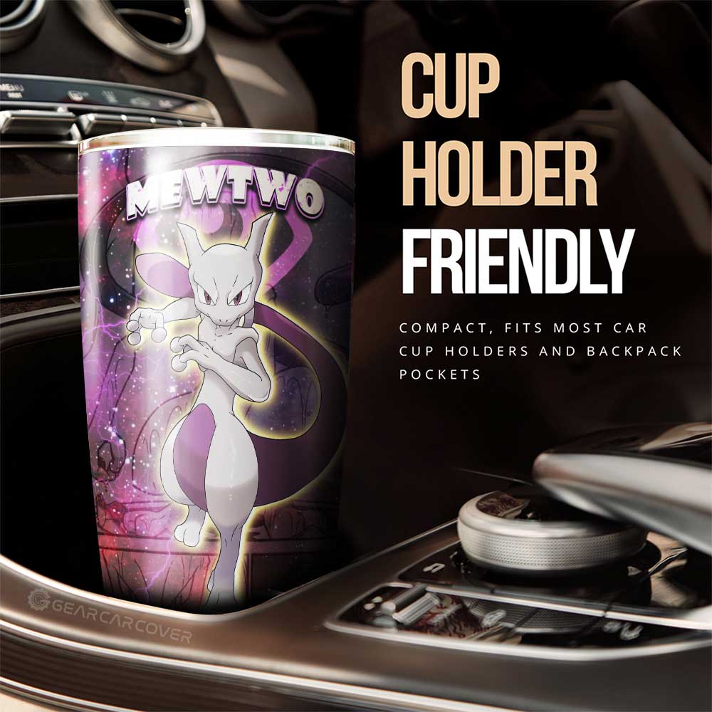 Mewtwo Tumbler Cup Custom Galaxy Manga Style - Gearcarcover - 2