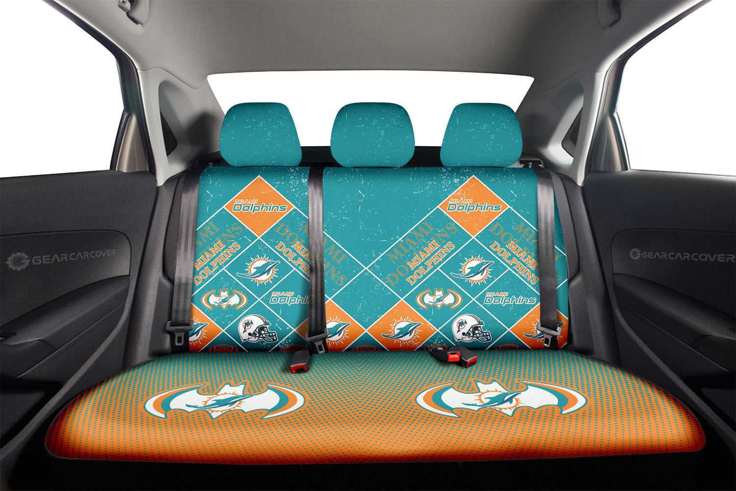 Miami Dolphins Car Back Seat Covers Sporty Team Collection - Gearcarcover - 2