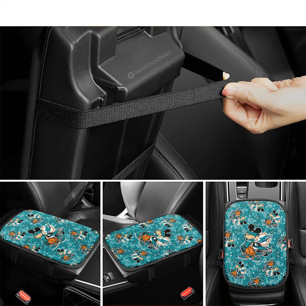 Miami Dolphins Car Center Console Cover Cartoon Theme Collection - Gearcarcover - 4