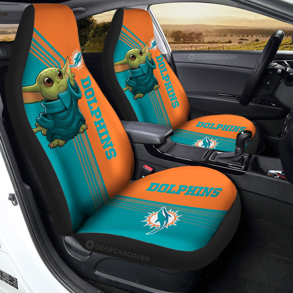 Miami Dolphins Car Seat Covers Baby Yoda Car Accessories - Gearcarcover - 2