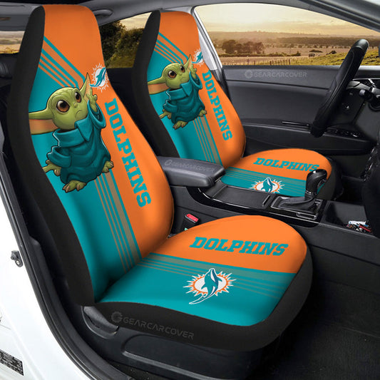Miami Dolphins Car Seat Covers Baby Yoda Car Accessories - Gearcarcover - 2
