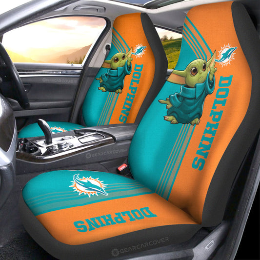 Miami Dolphins Car Seat Covers Baby Yoda Car Accessories - Gearcarcover - 1