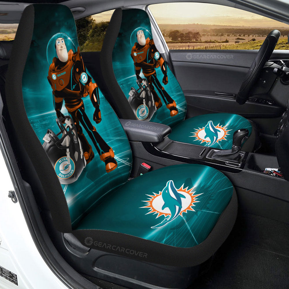 Miami Dolphins Car Seat Covers Buzz Lightyear Car Accessories For Fan - Gearcarcover - 2