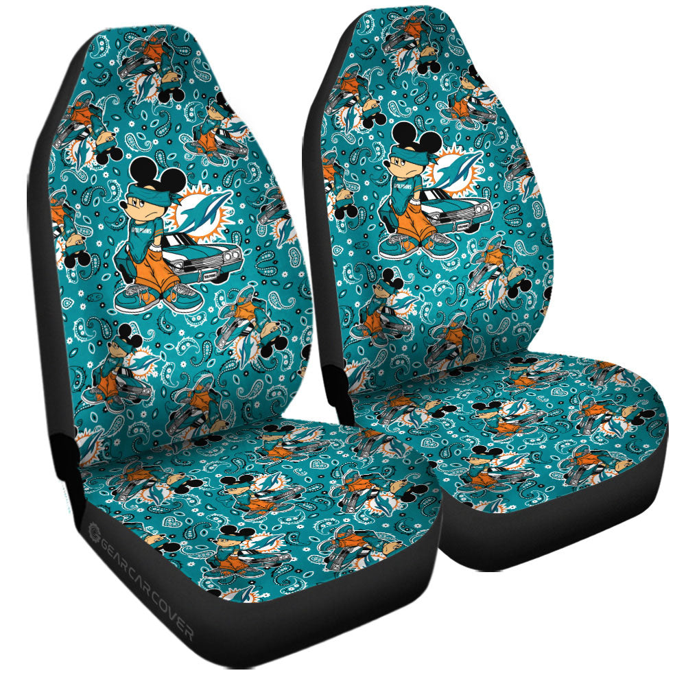 Miami Dolphins Car Seat Covers Cartoon Theme Collection - Gearcarcover - 3