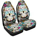 Miami Dolphins Car Seat Covers Custom Sugar Skull Car Accessories - Gearcarcover - 3