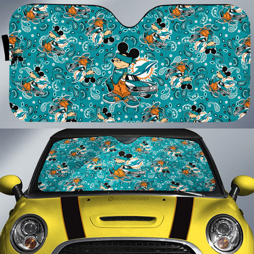 Miami Dolphins Car Sunshade Cartoon Theme Collection - Gearcarcover - 1