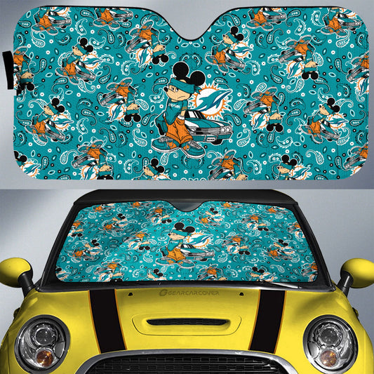 Miami Dolphins Car Sunshade Cartoon Theme Collection - Gearcarcover - 1
