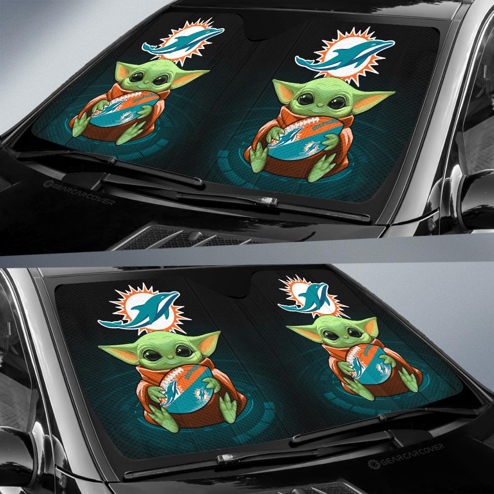 Miami Dolphins Car Sunshade Custom Car Accessories For Fan - Gearcarcover - 2