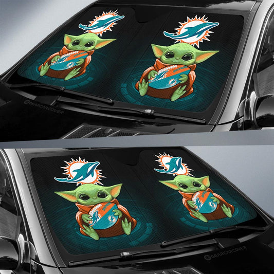 Miami Dolphins Car Sunshade Custom Car Accessories For Fan - Gearcarcover - 2
