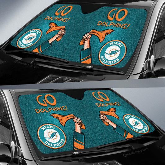 Miami Dolphins Car Sunshade Custom Car Accessories - Gearcarcover - 2