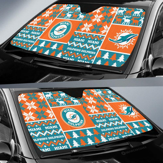 Miami Dolphins Car Sunshade Custom Ugly Style Car Accessories - Gearcarcover - 2