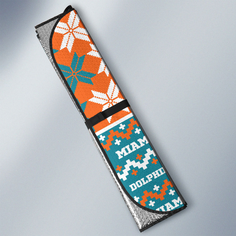 Miami Dolphins Car Sunshade Custom Ugly Style Car Accessories - Gearcarcover - 3