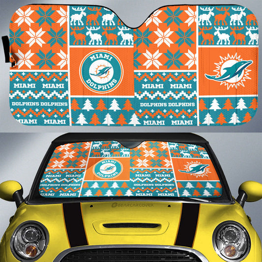 Miami Dolphins Car Sunshade Custom Ugly Style Car Accessories - Gearcarcover - 1