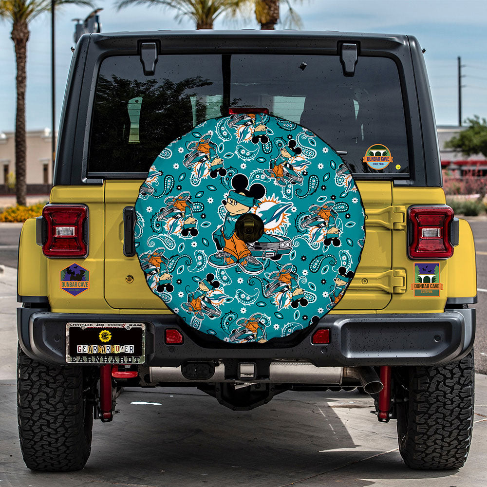 Miami Dolphins Spare Tire Covers Camera Hole Cartoon Theme Collection - Gearcarcover - 2