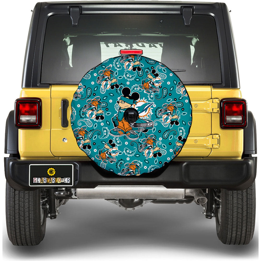 Miami Dolphins Spare Tire Covers Camera Hole Cartoon Theme Collection - Gearcarcover - 1
