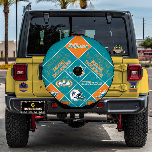 Miami Dolphins Spare Tire Covers Camera Hole Sporty Team Collection - Gearcarcover - 2