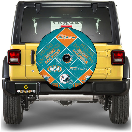 Miami Dolphins Spare Tire Covers Camera Hole Sporty Team Collection - Gearcarcover - 1